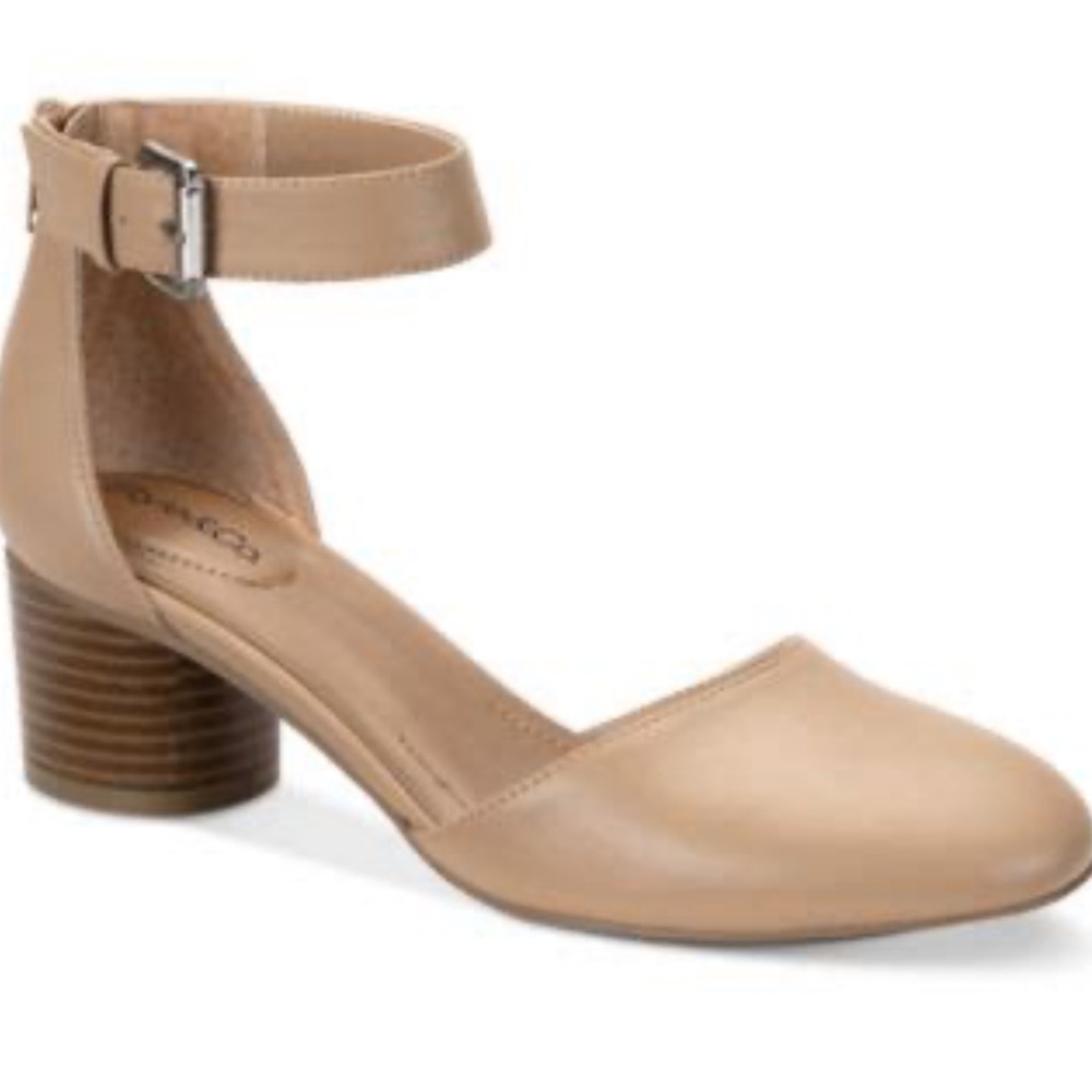Style & Co. Alinaa Two Piece Stacked Heel Dress Pumps Tan